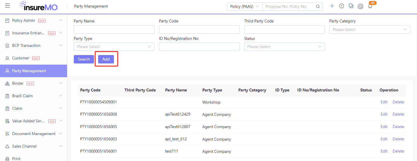 party Add