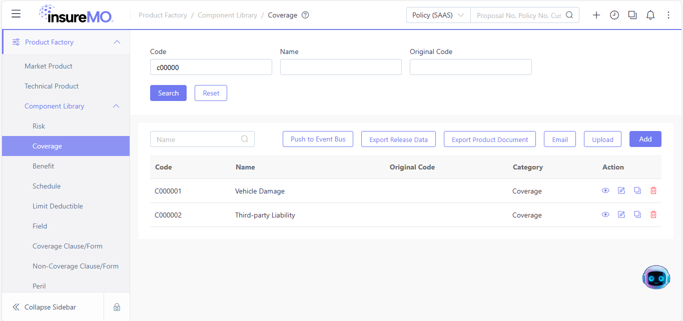 Coverage Search Result
