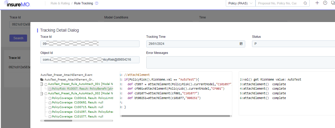 attachElement rule tracking