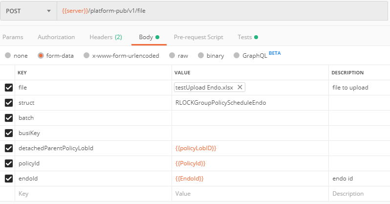 Upload Group Element- Endosement