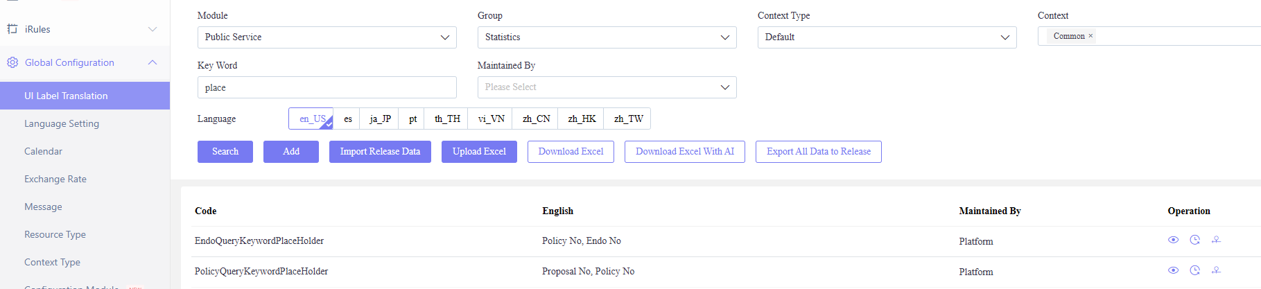 Internationalization