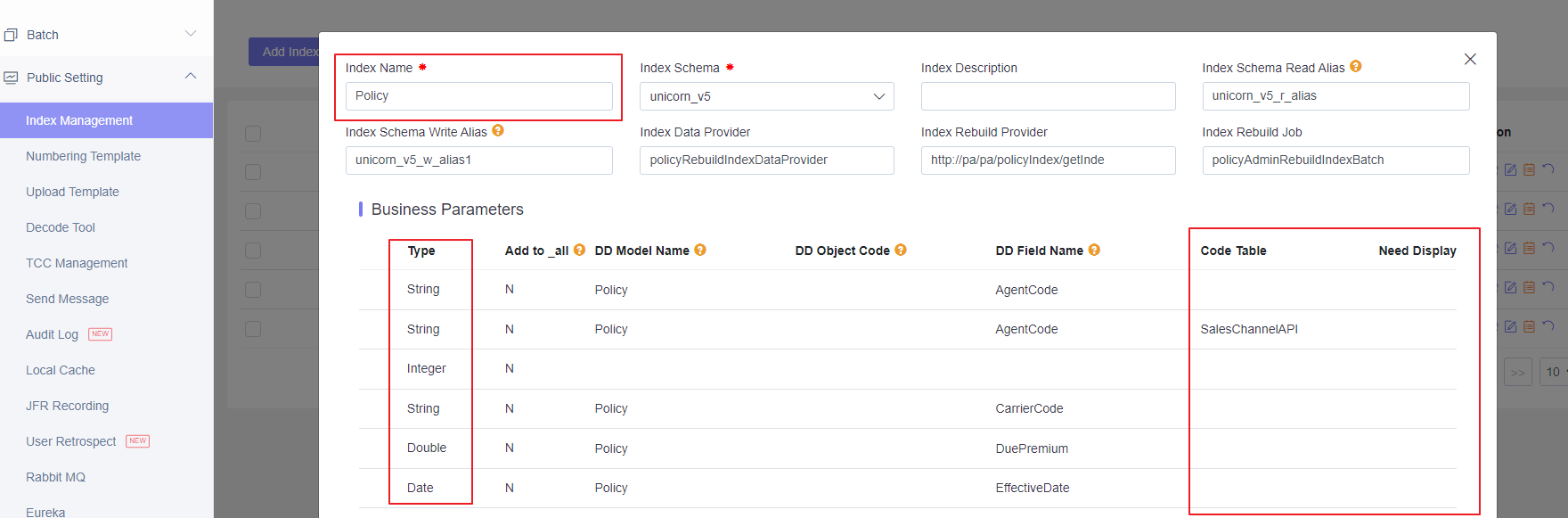 Policy Configure