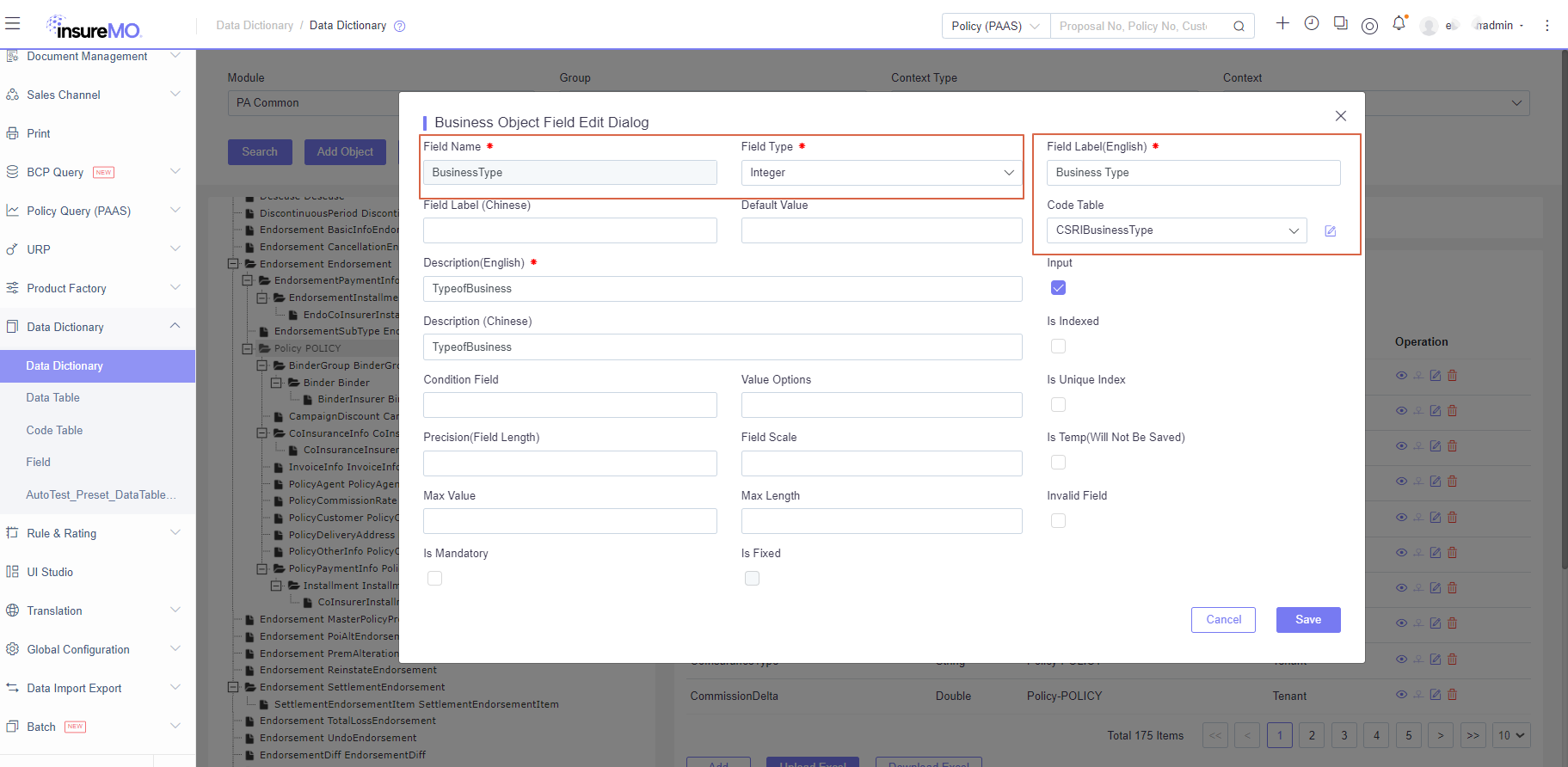 Field Configure