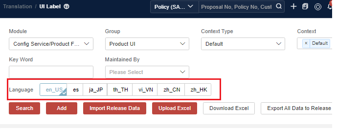 UI Label Translation