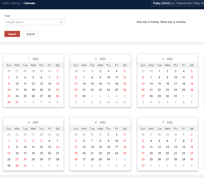 Calendar Export/Import