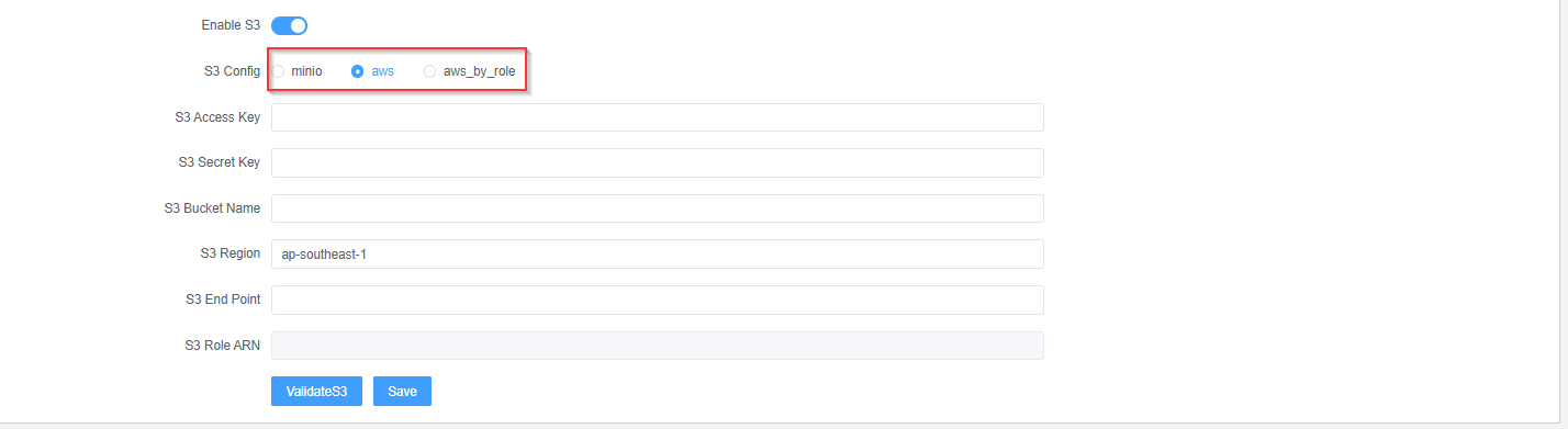 AdminS3Config